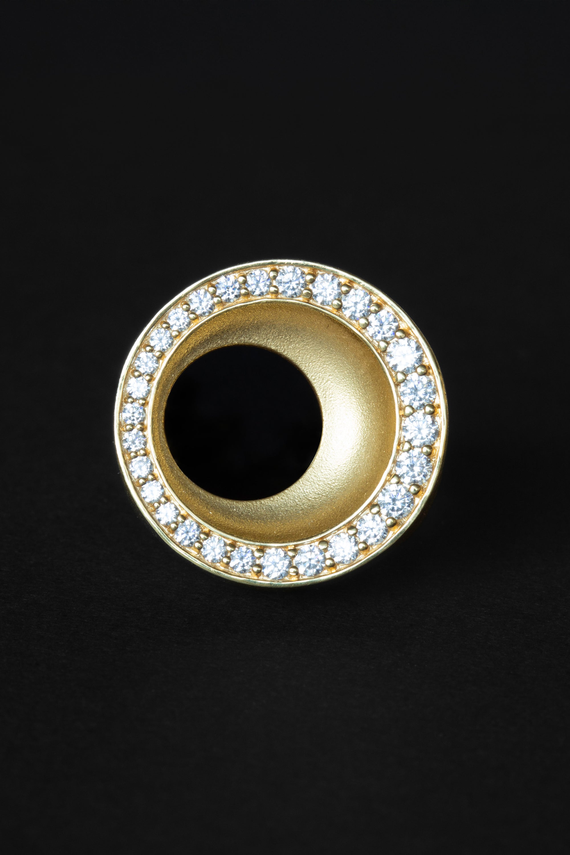 Circle of Life Ring by Ouvelle 18k white gold with diamonds Front view