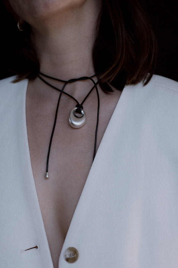 Egg Drop Necklace Silver