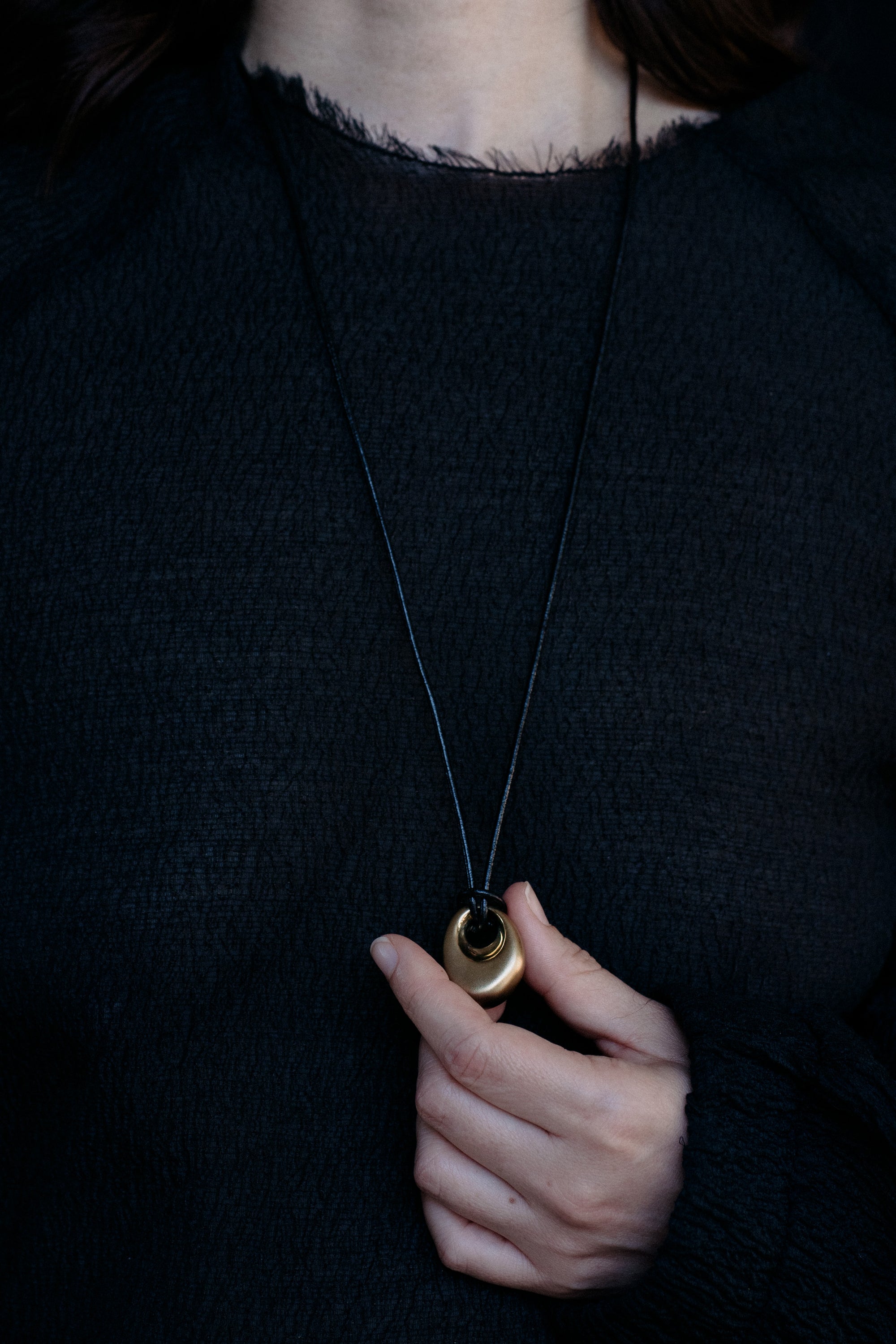 Egg Drop Necklace Brass