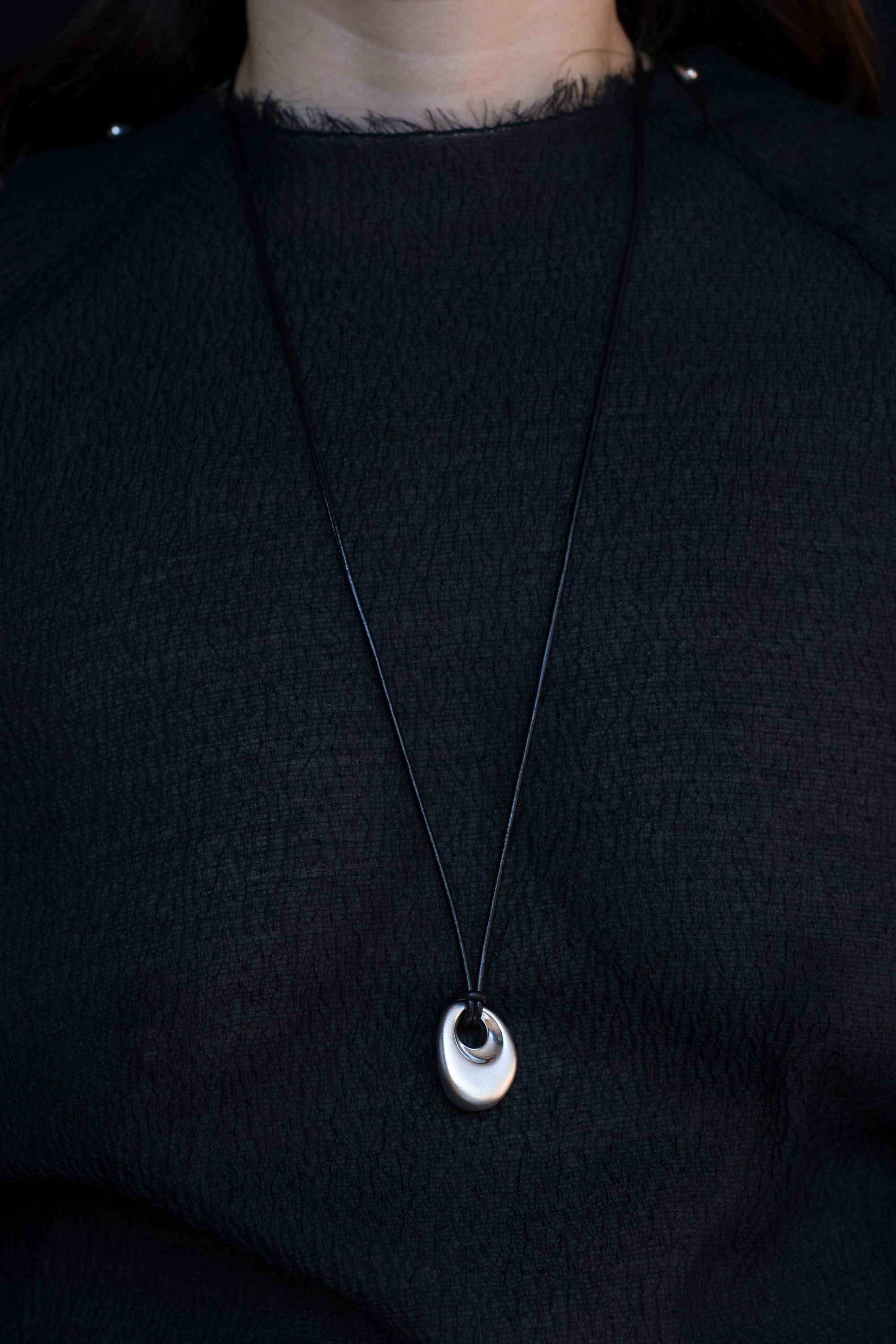 Egg Drop Necklace Silver