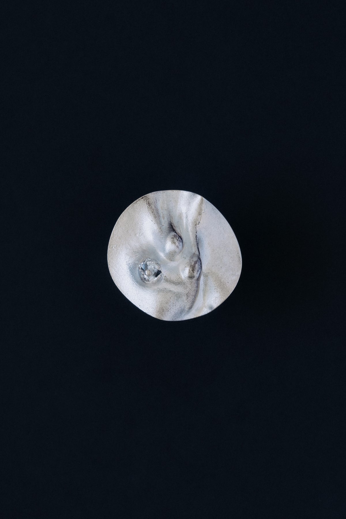 Björn Weckström for Lapponia sterling silver "Into the Clouds" ring, front view showing sculptural cloud texture