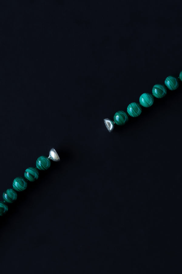 Ouvelle Modern Matriarch Malachite Beaded Bracelet silver magnetic clasp