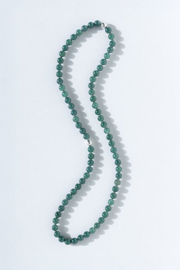 Modern matriarch Ouvelle Bead Set Guatemalan Green Blue Jade Necklace Bracelet Linked