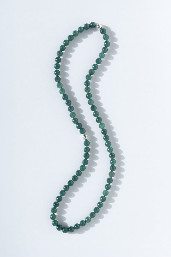 Guatemalan Jade Beaded Necklace and Bracelet Set Linked on White Ouvelle Jewelry