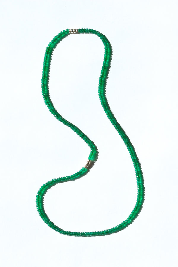 Ouvelle Bead Baby Beaded Green Onyx Necklace on white background