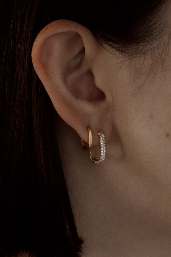 Rounded Edge Hoops Pave