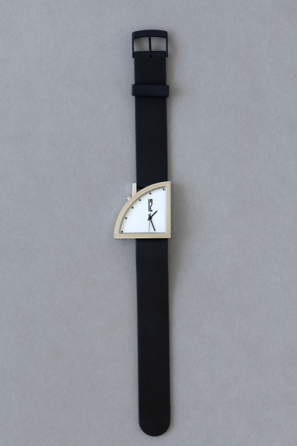 Brodmann Segments by Ventura quarter-arc steel watch, front view