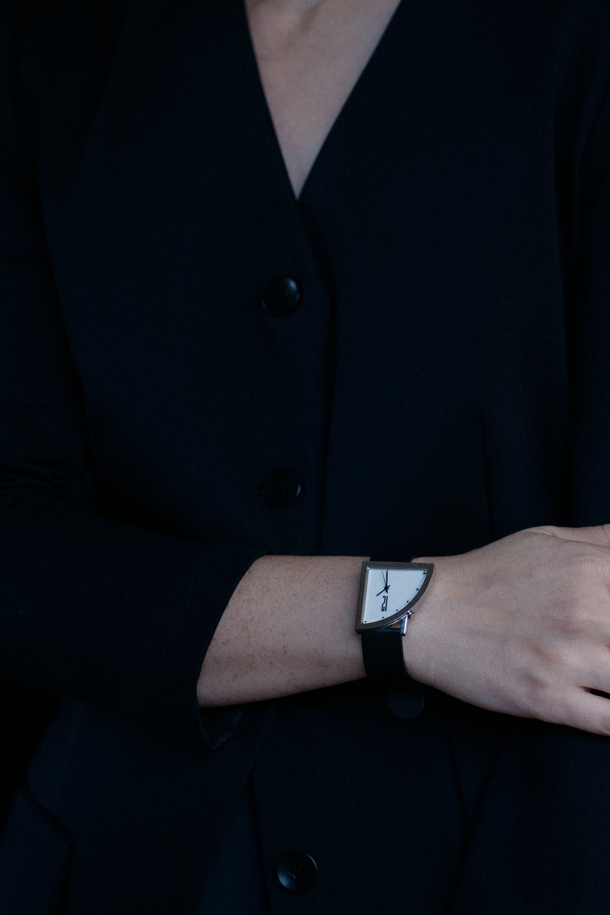 Brodmann-designed Segments by Ventura watch worn on wrist