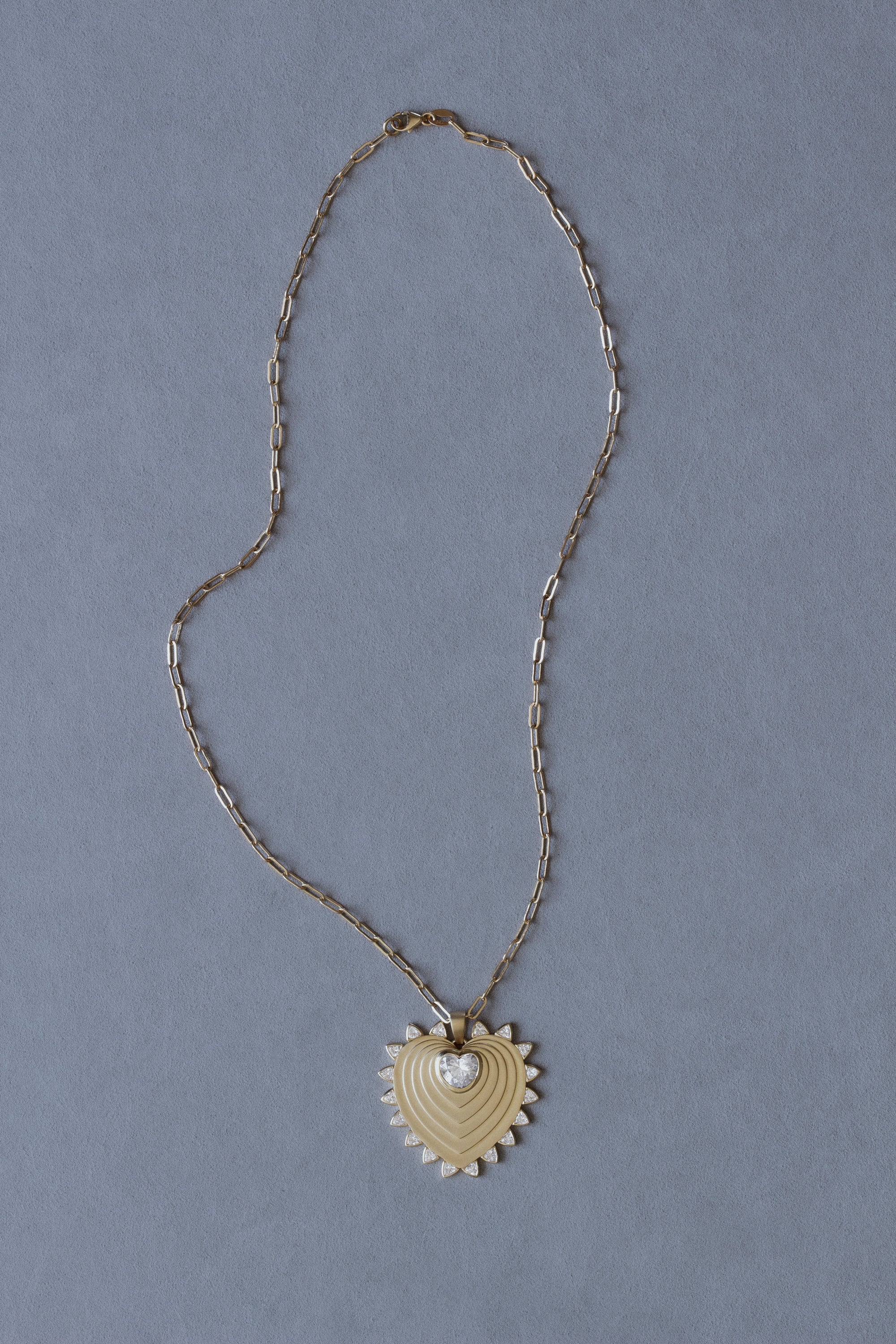 Expanding Heart Trillion Necklace