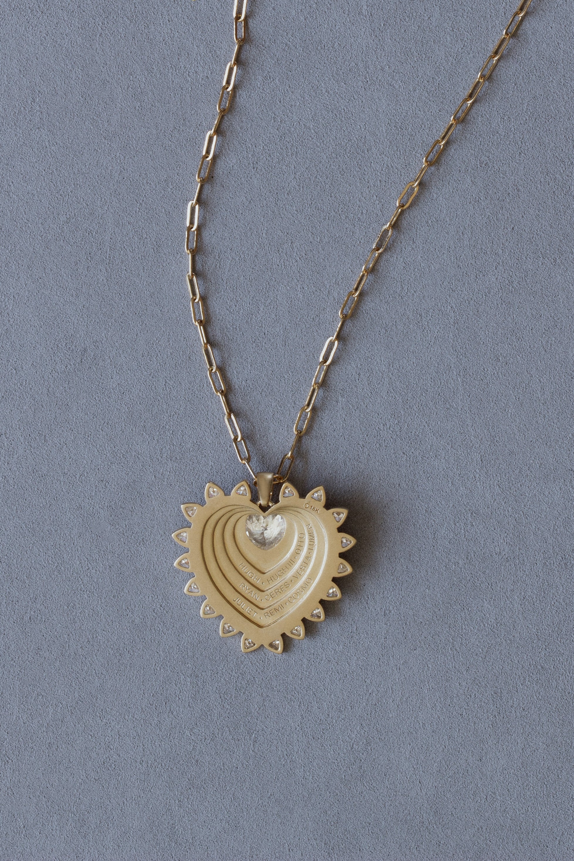 Expanding Heart Trillion Necklace